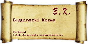 Bugyinszki Kozma névjegykártya